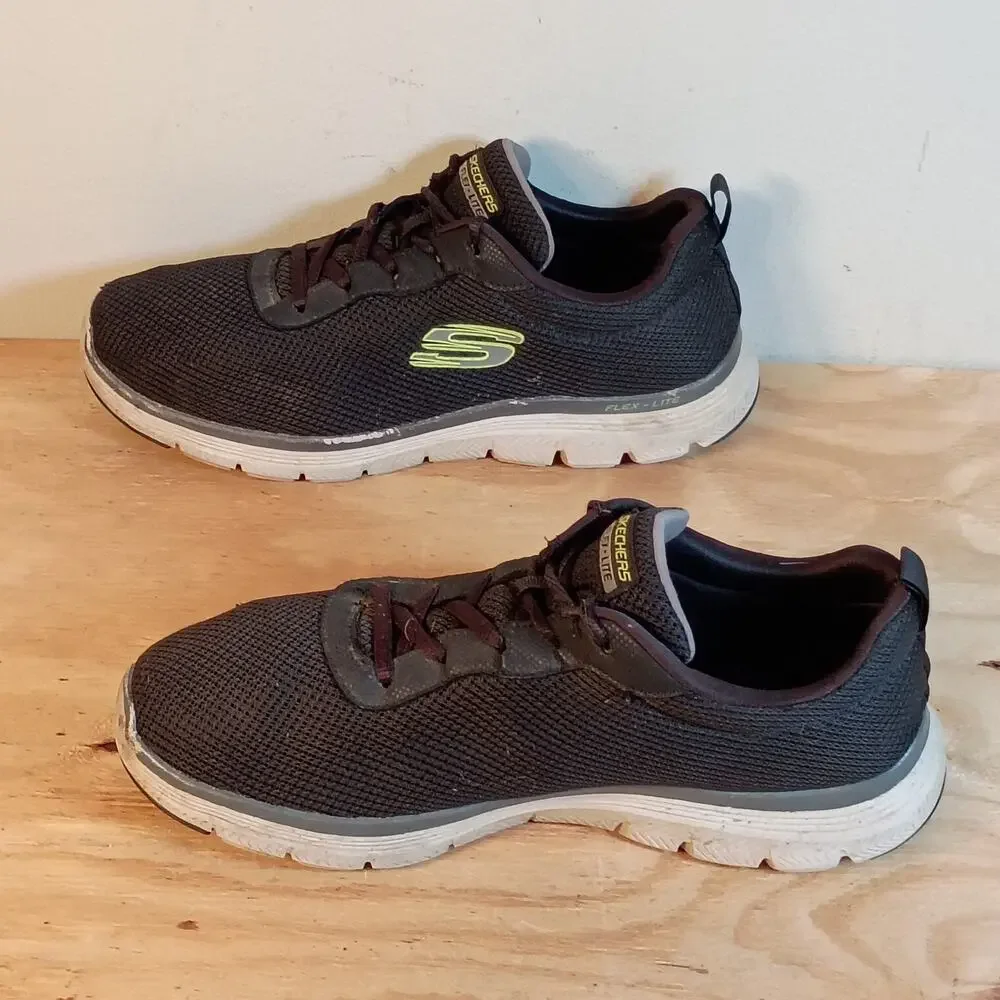 Skechers Flex-Lite Men's Size 12 Black Mesh Athletic Sneakers Shoes SN 16829